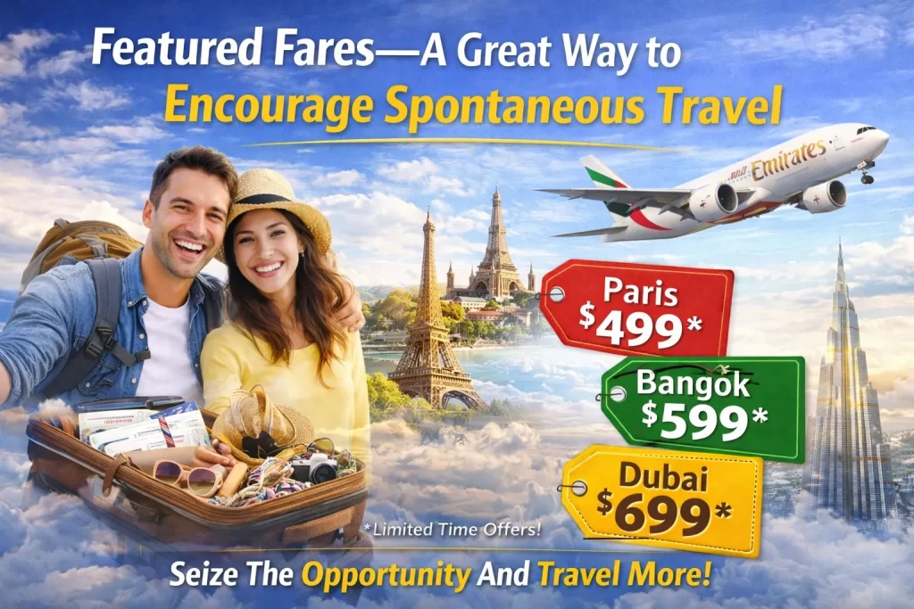 Spontaneous travel deals with Emirates